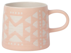 Tasse - Rose motifs blancs