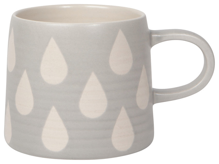 Tasse - Grise gouttes blanches