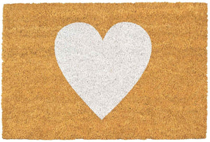 Tapis d'entrée - Coeur blanc