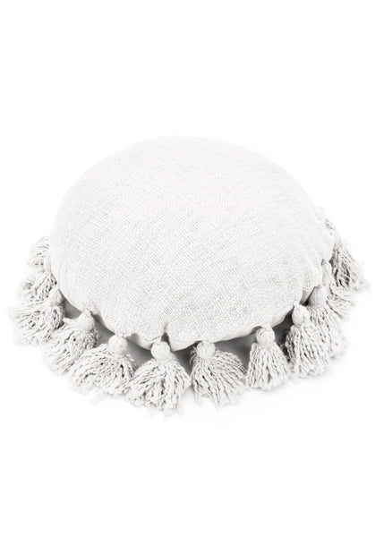Coussin - Rond avec pompoms