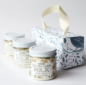 Coffret trio lait bain - Fleur de riz, Pivoine & Feuille d’Olivier, Lavande & Hibiscus