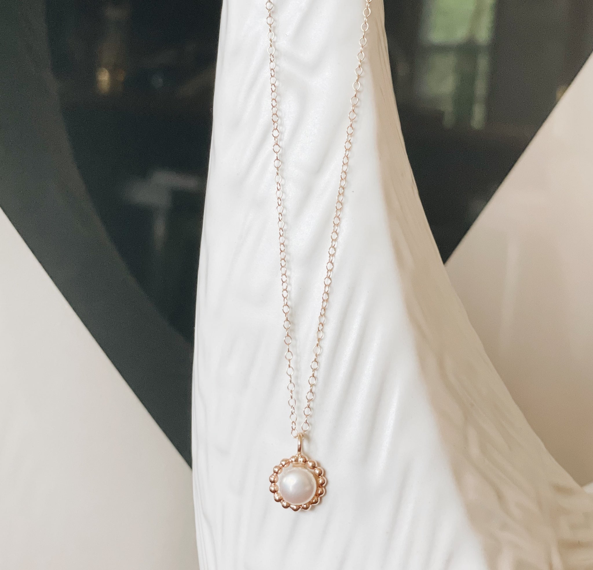 Collier - Petits points or et perle