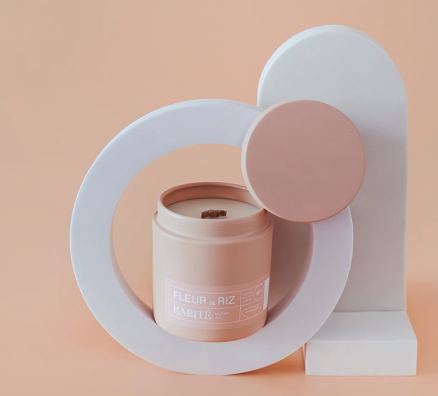 Chandelle - Fleur de riz et karit&eacute;