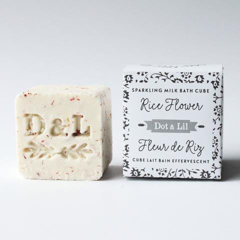 Lait de bain effervescent - Fleur de riz (cube)