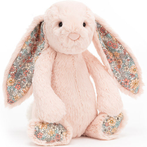 Peluche - Lapin rose + Oreilles fleuries